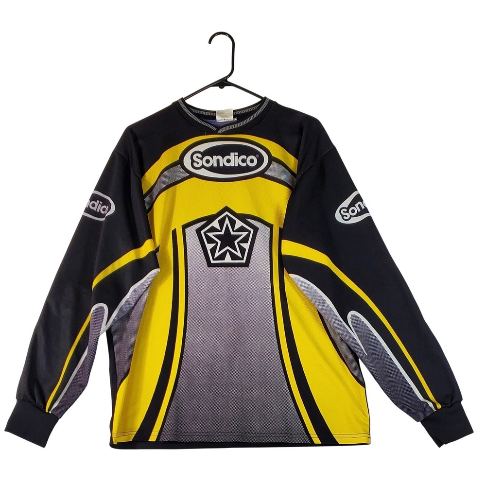 Sondico Goalkeeper Jersey Mens XL Black Yellow Padded Soccer Shirt Long Sleeve